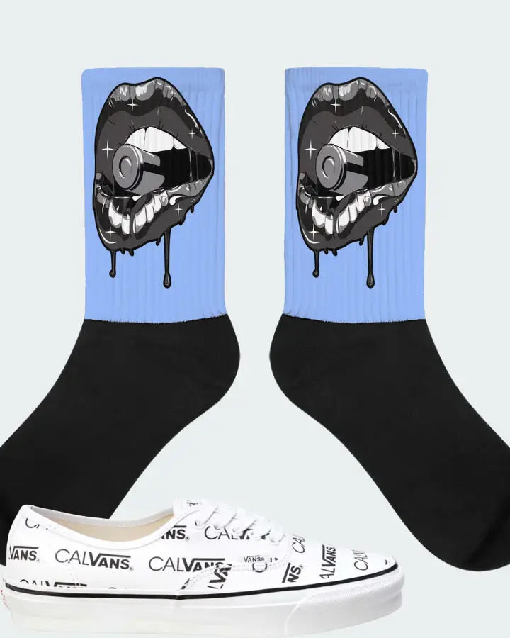 Vans Authentic Sneaker Matching Carolina Blue Socks - Kiss of Death