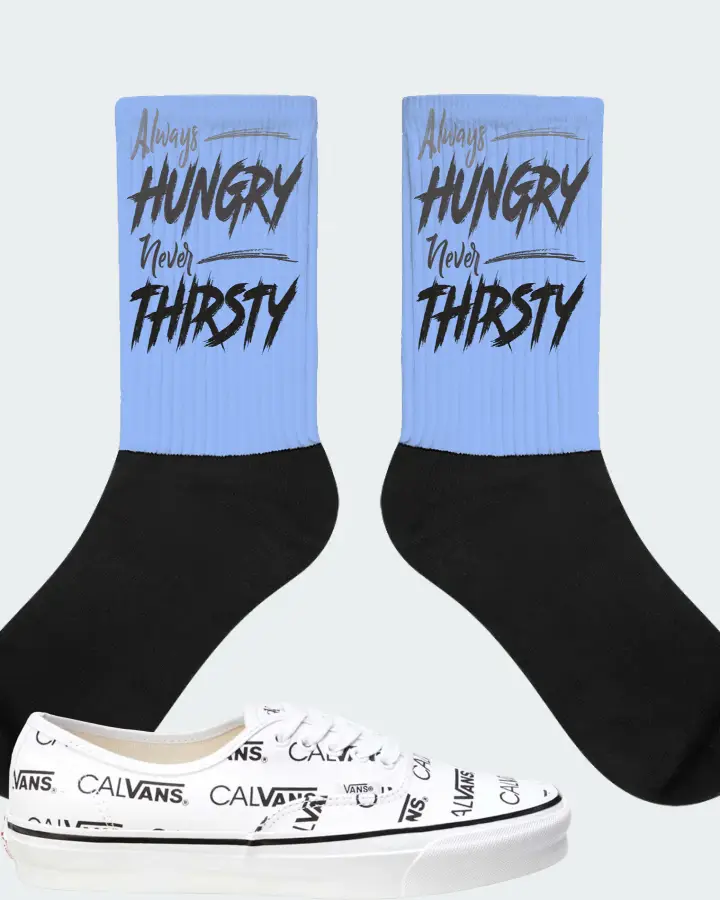 Vans Authentic Sneaker Matching Carolina Blue Socks - Always HUNGRY Never THIRSTY