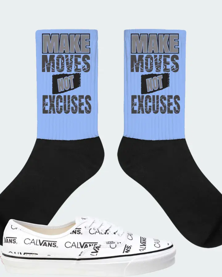 Vans Authentic Sneaker Matching Carolina Blue Socks - Make Moves Not Excuses