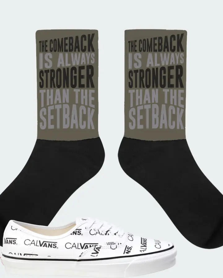Vans Authentic Sneaker Matching Army Green Socks - The Comeback