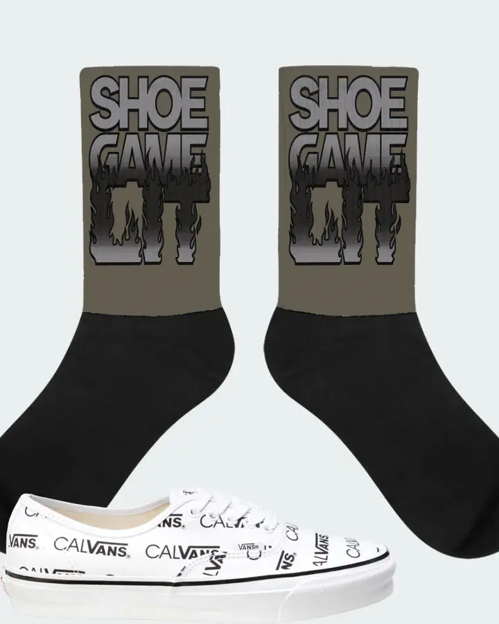 Vans Authentic Sneaker Matching Army Green Socks - Shoe Game Lit Refreshed
