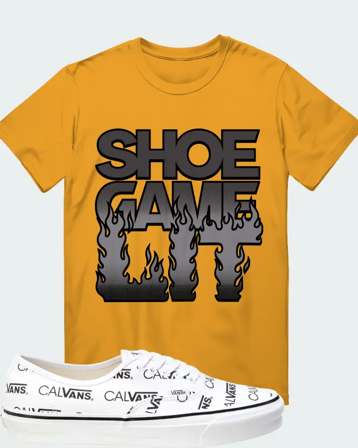 Vans Authentic Sneaker Matching Mustard T-Shirt - Shoe Game Lit Refreshed