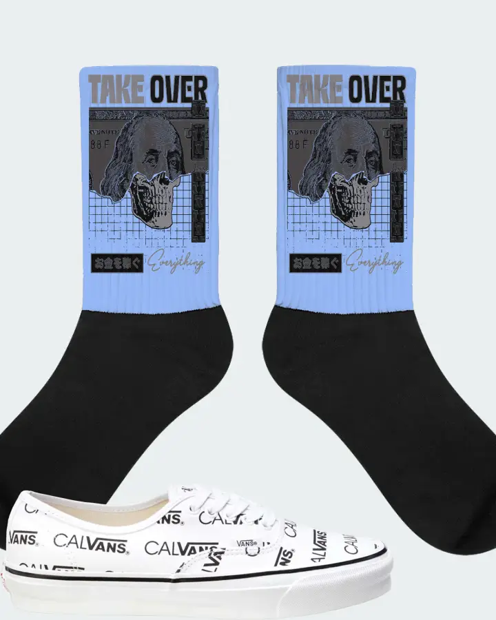 Vans Authentic Sneaker Matching Carolina Blue Socks - Take Over