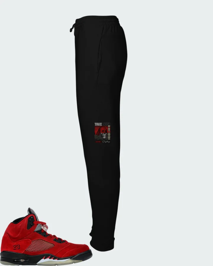 Jordan 5 Retro Sneaker Matching Black Joggers - Take Over