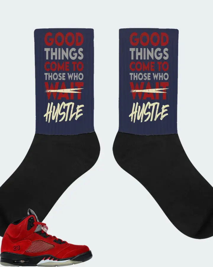 Jordan 5 Retro Sneaker Matching Navy Socks - Good Things Come
