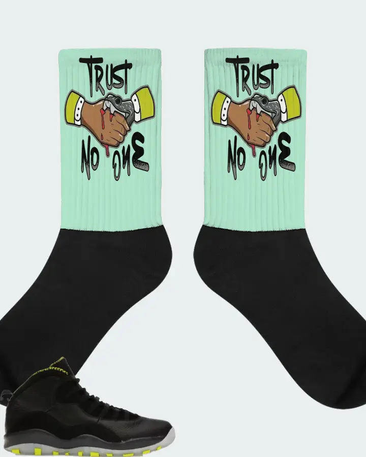Jordan 10 Retro Sneaker Matching Mint Socks - Trust No One