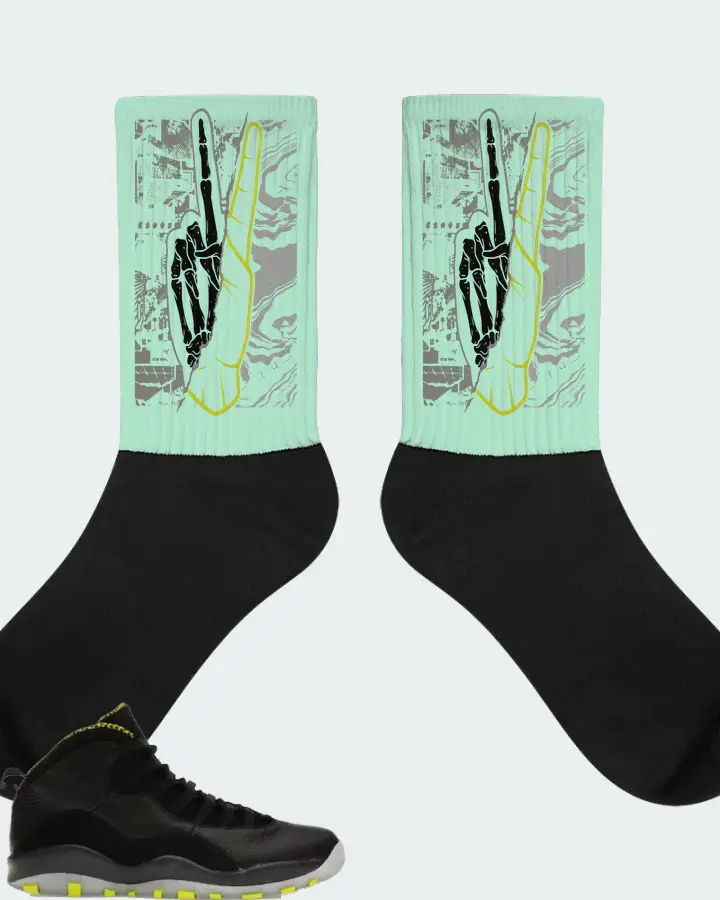 Jordan 10 Retro Sneaker Matching Mint Socks - Peace of mind
