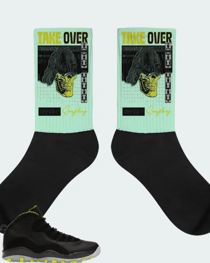 Jordan 10 Retro Sneaker Matching Mint Socks - Take Over