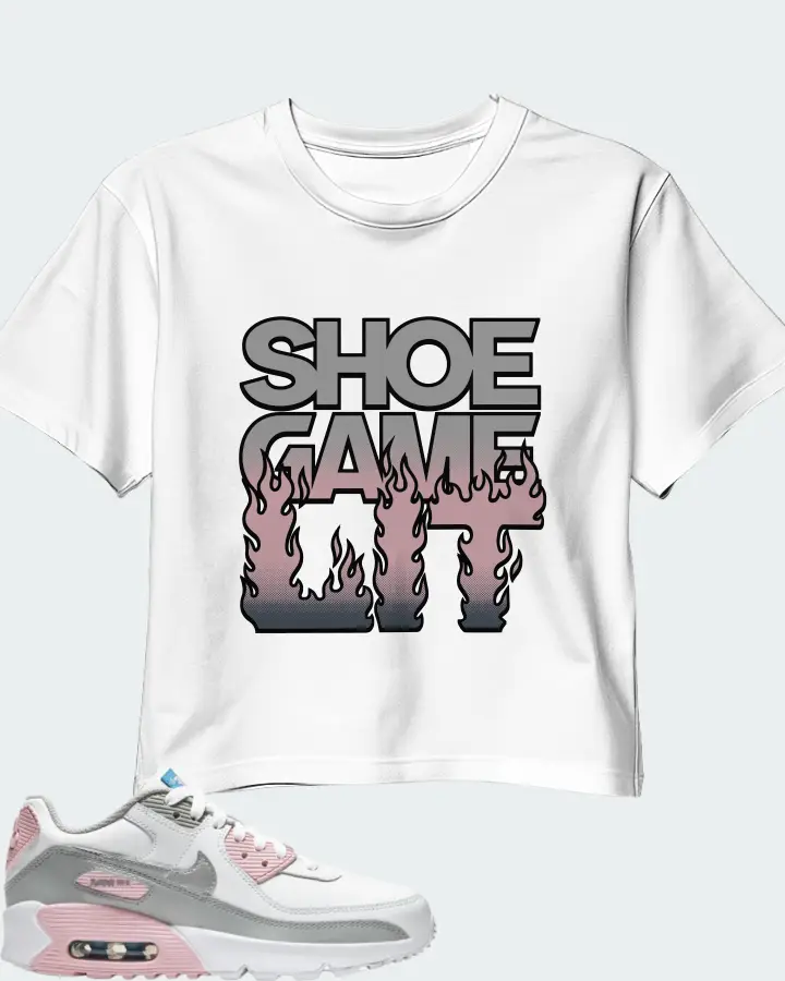 Nike Air Max 90 Metallic Pink  Sneaker Matching White Crop Top - Shoe Game Lit Refreshed