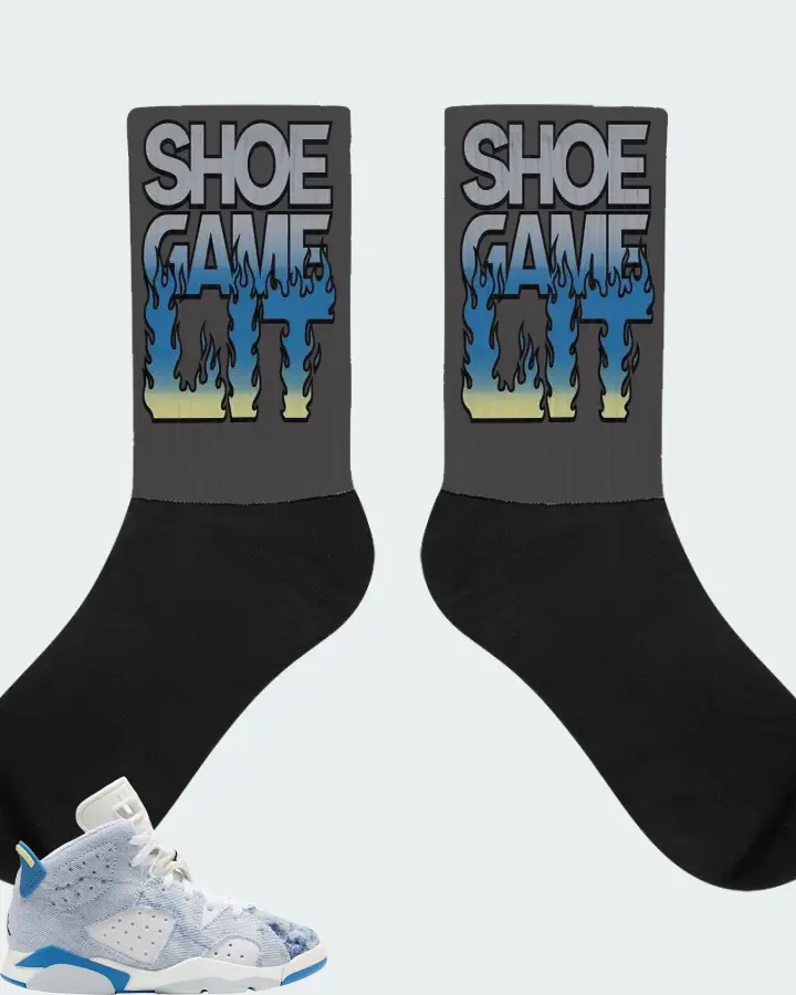 Jordan 6 Retro Sneaker Matching Dark Grey Socks - Shoe Game Lit Refreshed