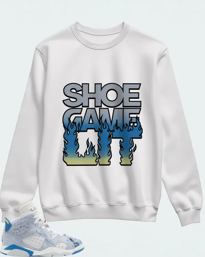 Jordan 6 Retro Sneaker Matching White Sweatshirt - Shoe Game Lit Refreshed