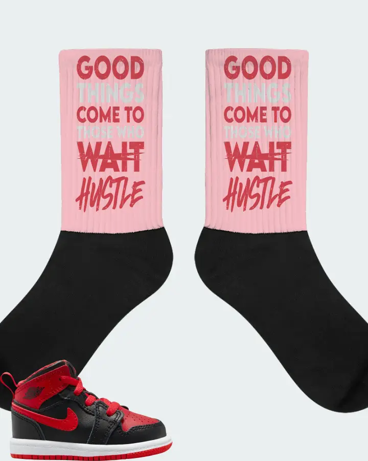 Jordan 1 Mid Sneaker Matching Pink Socks - Good Things Come