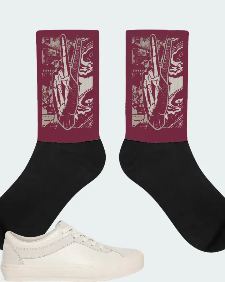 Vans Vault Bold Ni LX  Sneaker Matching Maroon Socks - Peace of mind