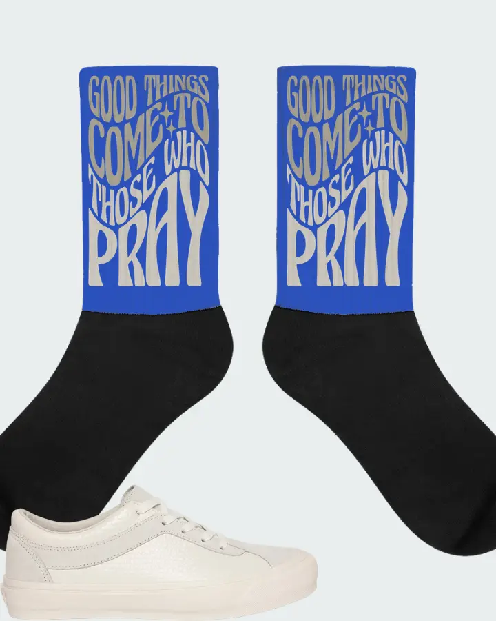 Vans Vault Bold Ni LX  Sneaker Matching Royal Blue Socks - Good Things Come To Those Who Pray