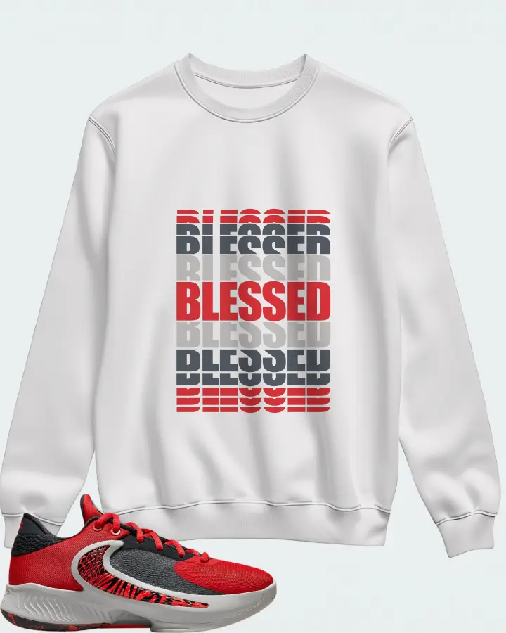 Nike Zoom Freak 4 Sneaker Matching White Sweatshirt - BLESSED Many Times