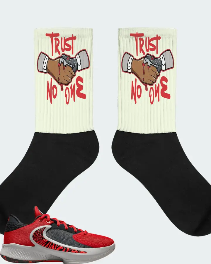 Nike Zoom Freak 4 Sneaker Matching Citron Socks - Trust No One