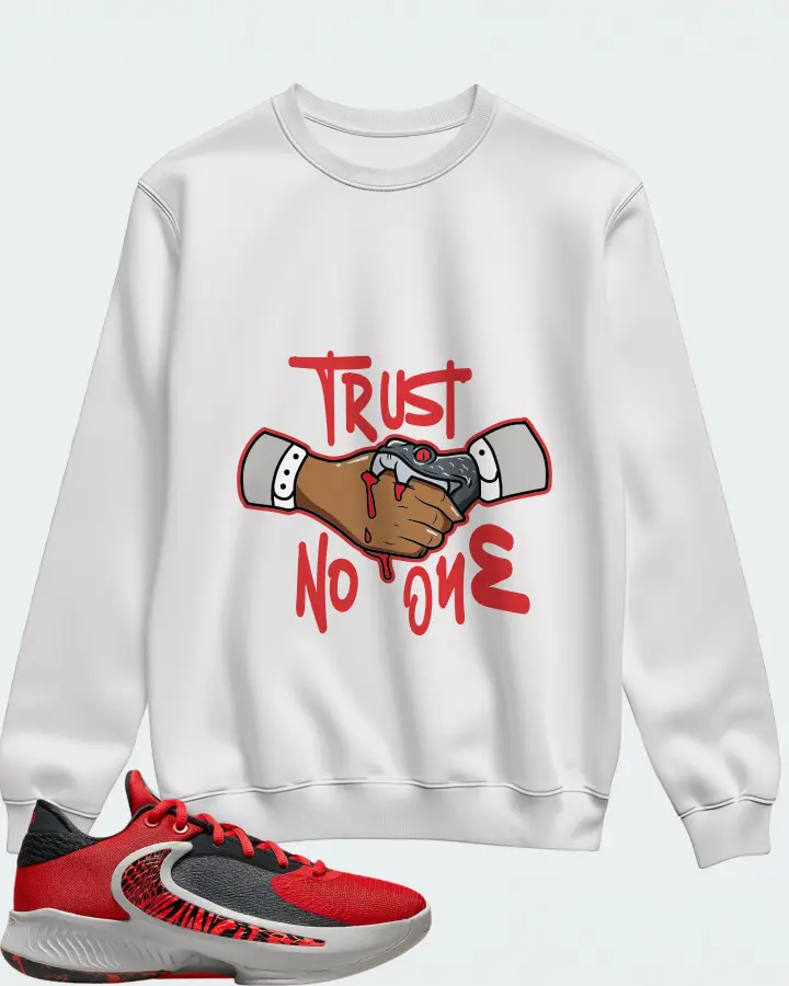 Nike Zoom Freak 4 Sneaker Matching White Sweatshirt - Trust No One