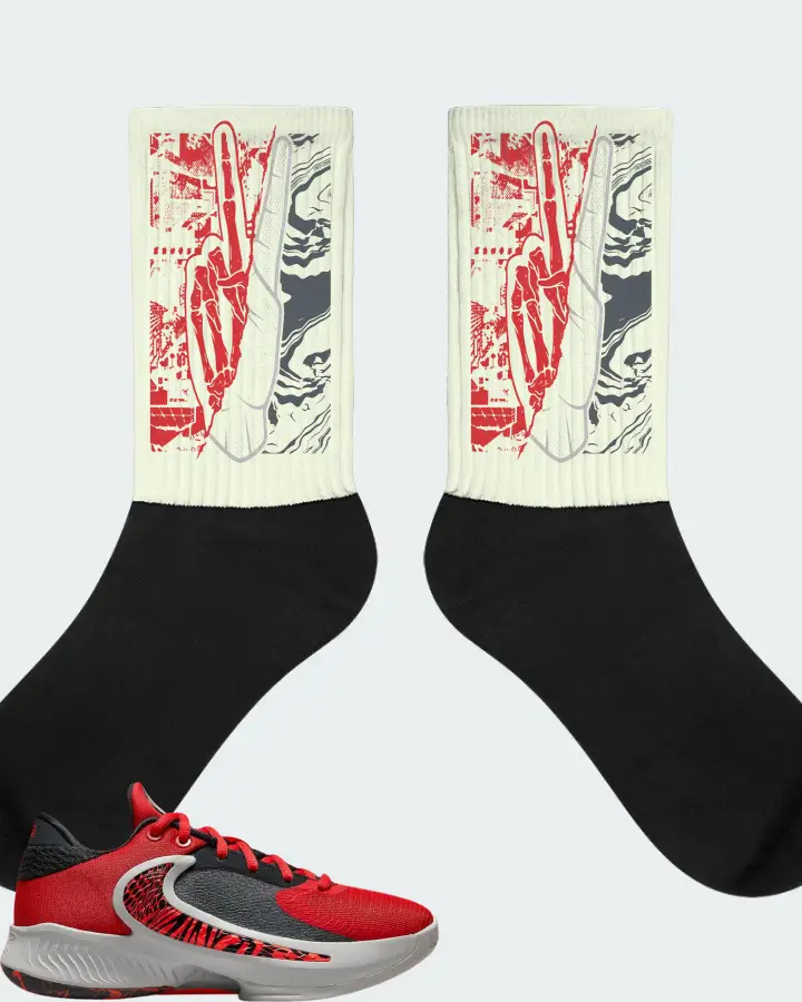 Nike Zoom Freak 4 Sneaker Matching Citron Socks - Peace of mind