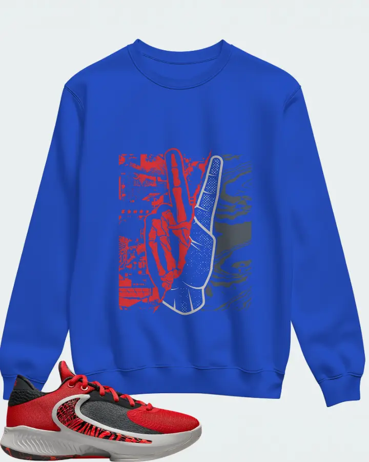 Nike Zoom Freak 4 Sneaker Matching Royal Blue Sweatshirt - Peace of mind
