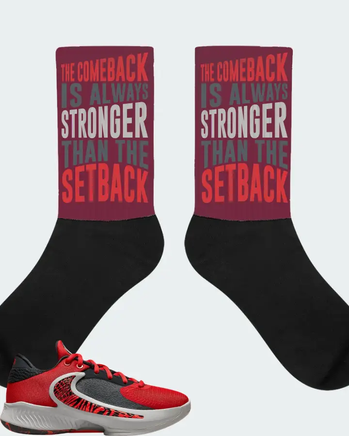 Nike Zoom Freak 4 Sneaker Matching Maroon Socks - The Comeback