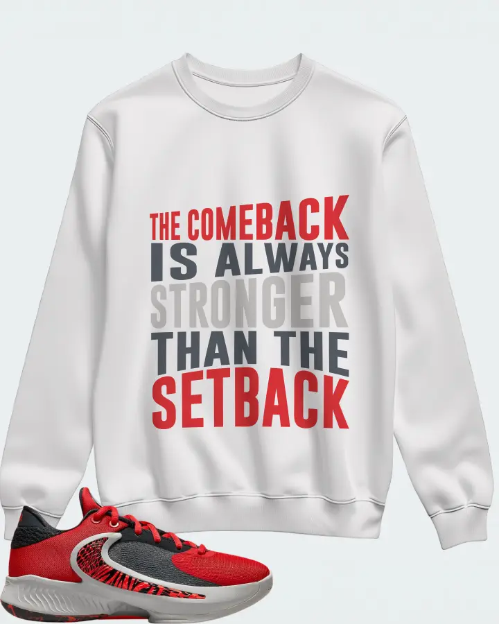 Nike Zoom Freak 4 Sneaker Matching White Sweatshirt - The Comeback