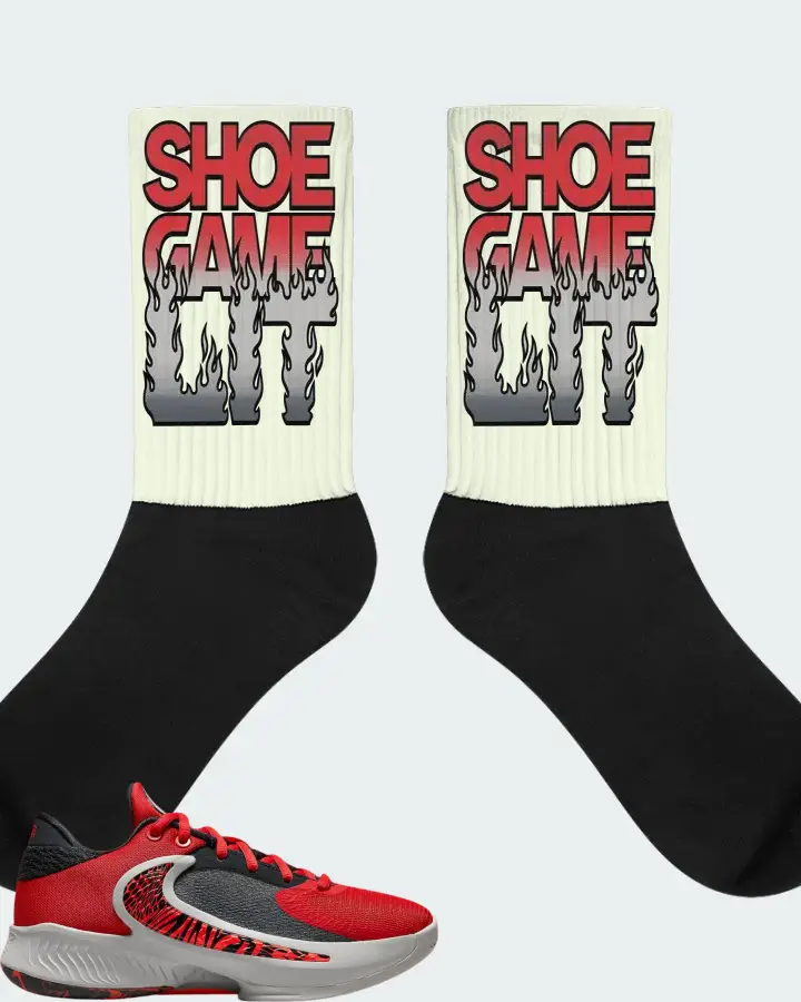 Nike Zoom Freak 4 Sneaker Matching Citron Socks - Shoe Game Lit Refreshed