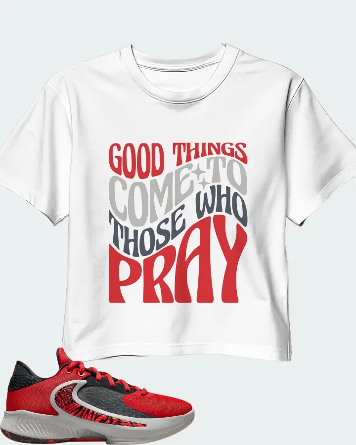 Nike Zoom Freak 4 Sneaker Matching White Crop Top - Good Things Come To Those Who Pray