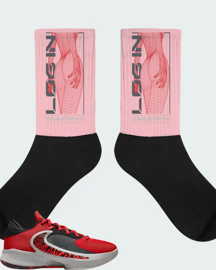 Nike Zoom Freak 4 Sneaker Matching Pink Socks (LOGIN) - View 1