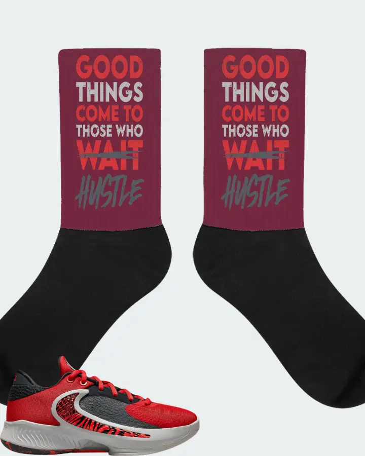 Nike Zoom Freak 4 Sneaker Matching Maroon Socks - Good Things Come
