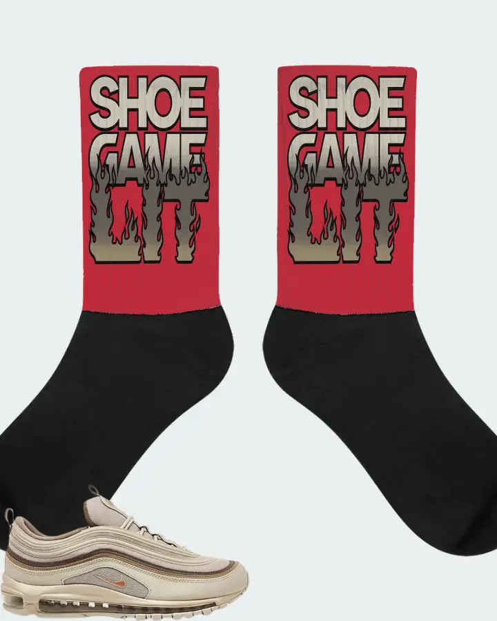 Nike Air Max 97 Sneaker Matching Red Socks - Shoe Game Lit Refreshed