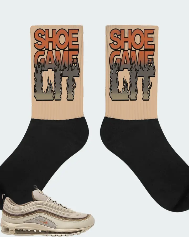 Nike Air Max 97 Sneaker Matching Cream Socks - Shoe Game Lit Refreshed