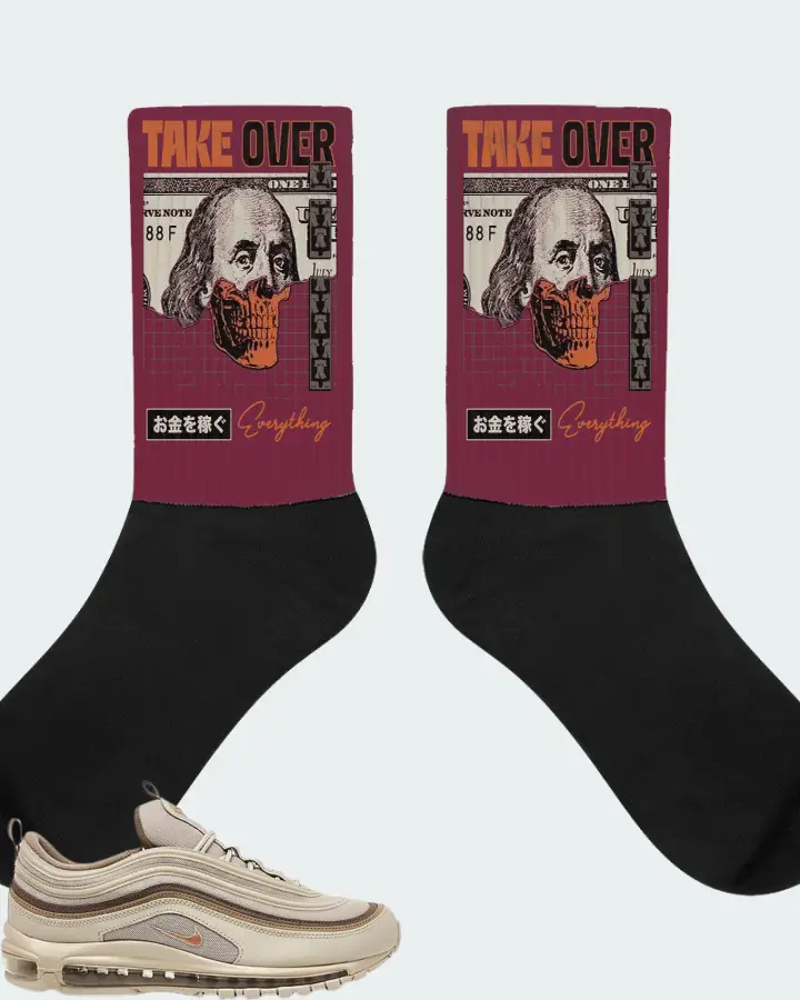 Nike Air Max 97 Sneaker Matching Maroon Socks - Take Over