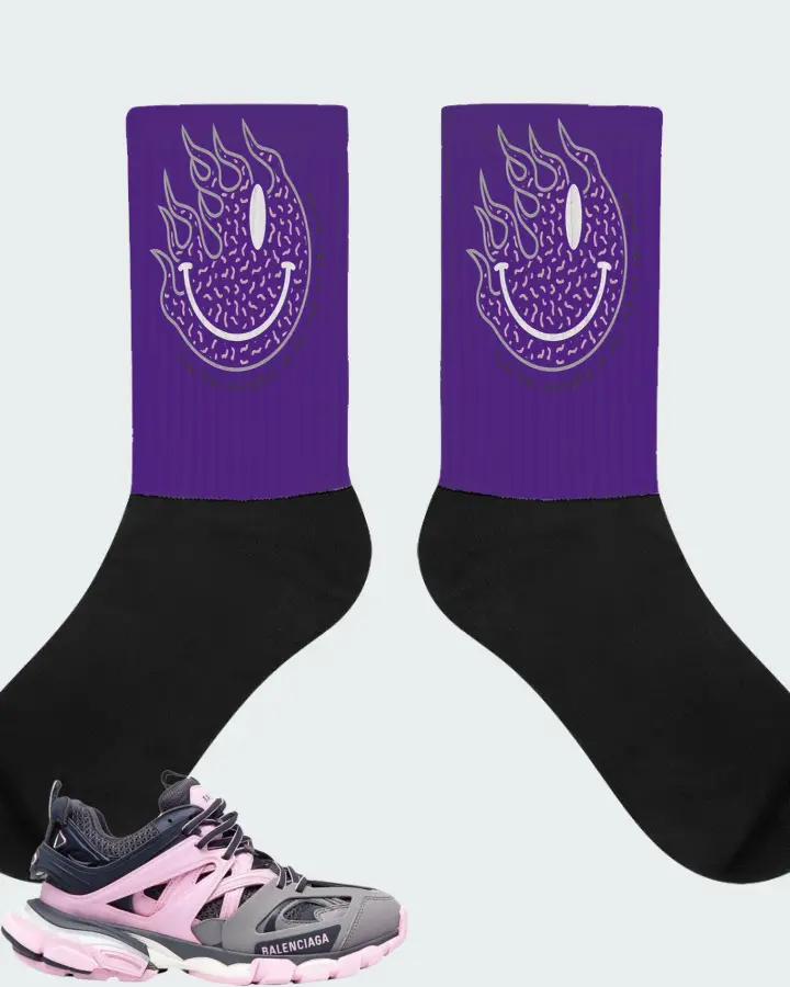 Balenciaga Track White Rose Pink Grey Matching Socks
