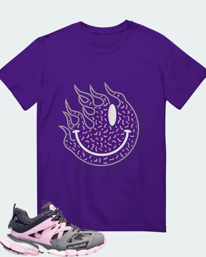 Balenciaga Track White Rose Pink Grey Matching T-Shirt