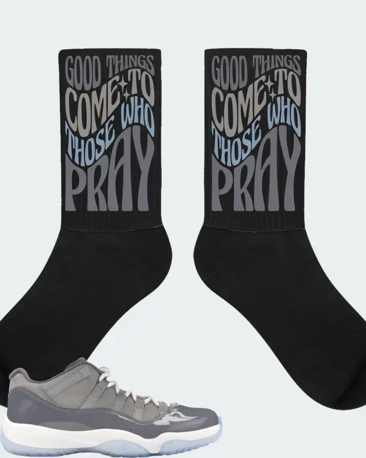 Jordan 11 Retro Low Sneaker Matching Black Socks - Good Things Come To Those Who Pray