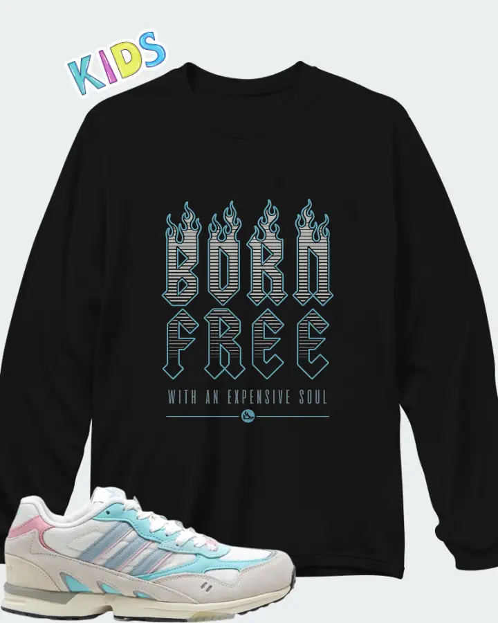 adidas Torsion Super Core White Magic Grey Easy Mint Matching Kid's Long Sleeve T-Shirt