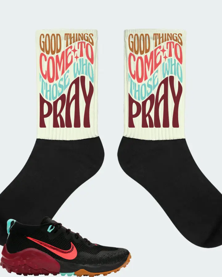 Nike Wildhorse 7 Sneaker Matching Socks - Good Things Come To Those Who Pray