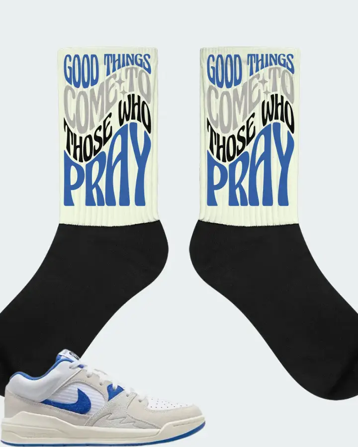 Jordan Stadium 90 Sneaker Matching Citron Socks - Good Things Come To Those Who Pray