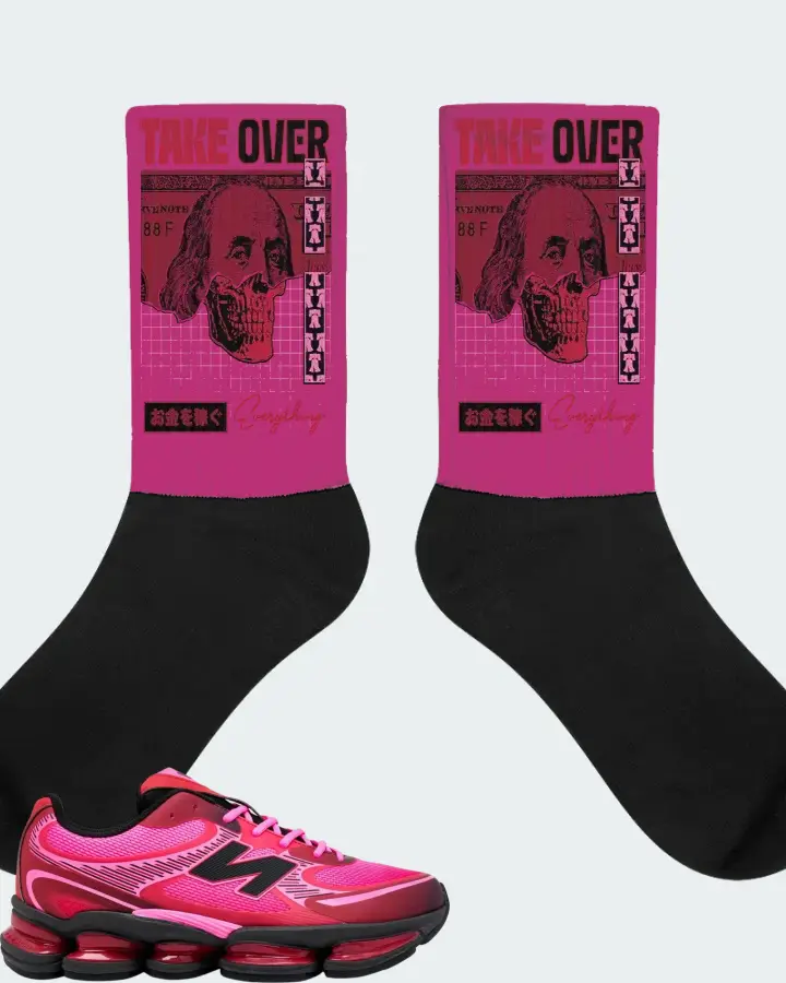 New Balance ABZORB 2000 'Pink Heat' Sneaker Matching Berry Socks - Take Over