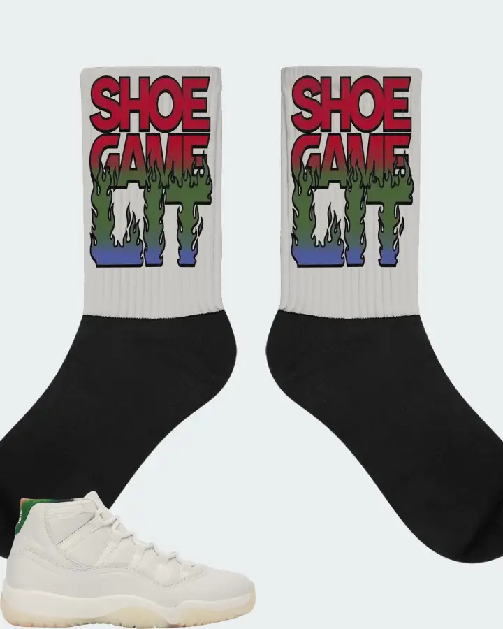 Air Jordan 11 285 Sneaker Matching Grey Socks - Shoe Game Lit Refreshed