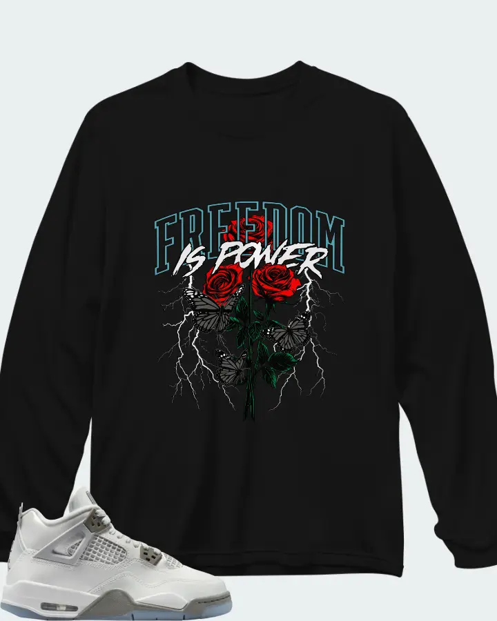 Air Jordan 4 GS Blue Chill Matching Long Sleeve T-Shirt