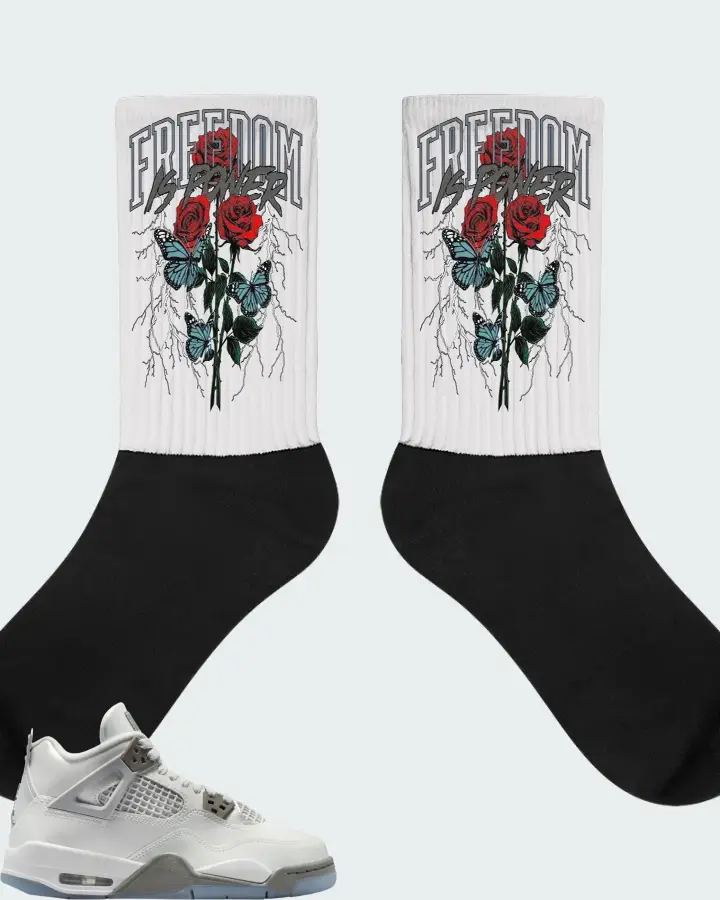 Air Jordan 4 GS Blue Chill Matching Socks
