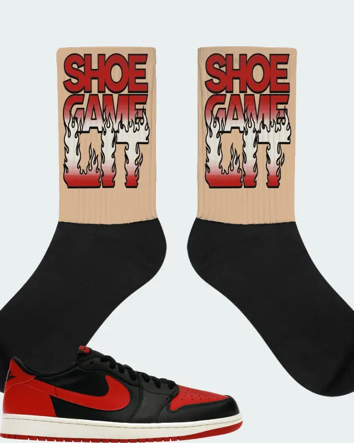 Jordan 1 Retro Low Sneaker Matching Cream Socks - Shoe Game Lit Refreshed