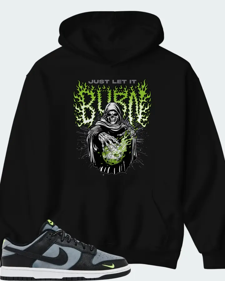 Nike Dunk Low Black Grey Green Strike Matching Hoodie