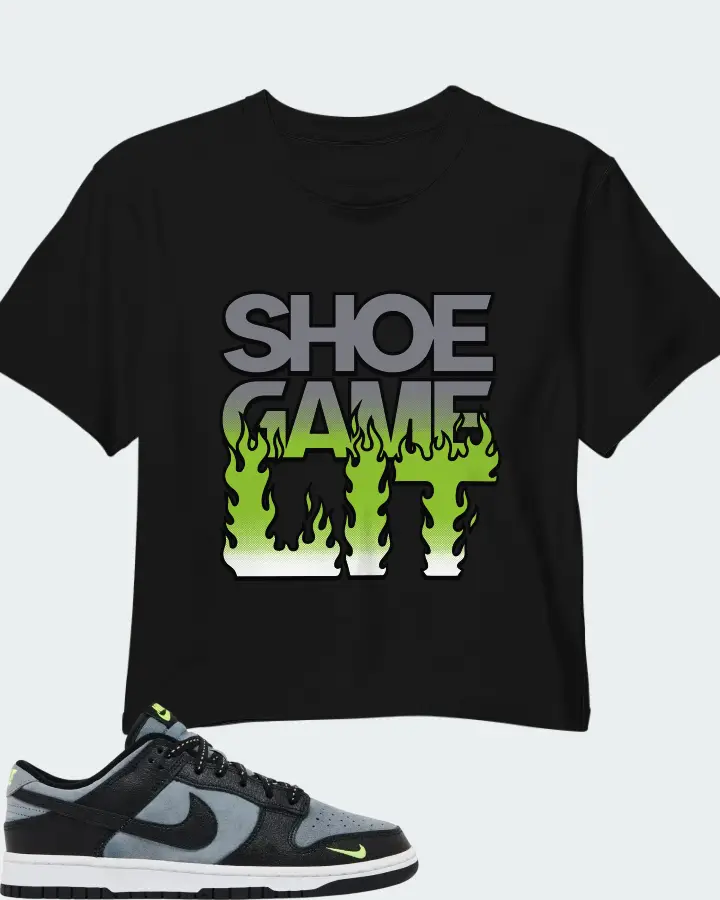 Nike Dunk Low Black Grey Green Strike Matching Crop Top