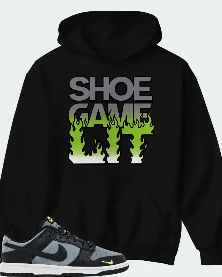 Nike Dunk Low Black Grey Green Strike Matching Hoodie