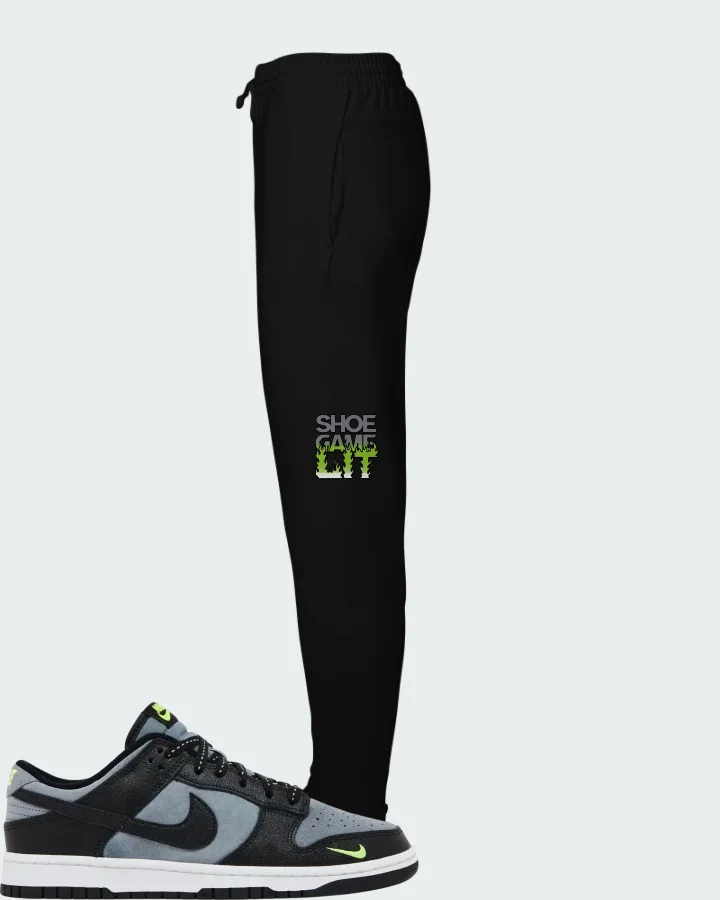 Nike Dunk Low Black Grey Green Strike Matching Joggers
