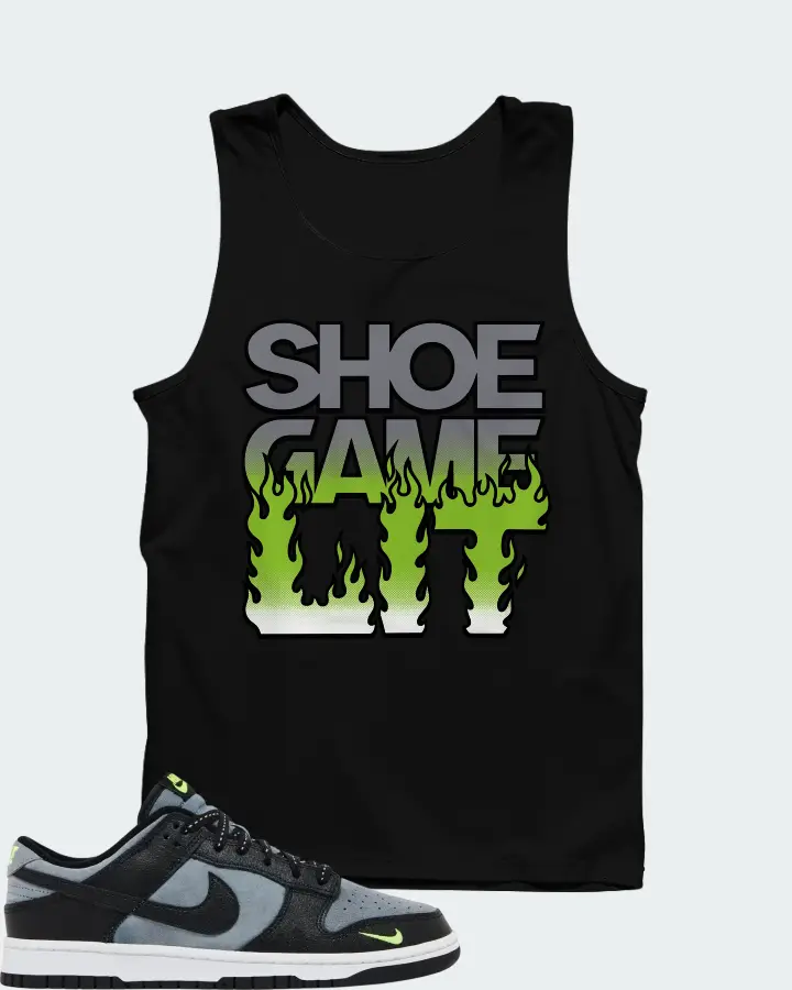 Nike Dunk Low Black Grey Green Strike Matching Tank Top