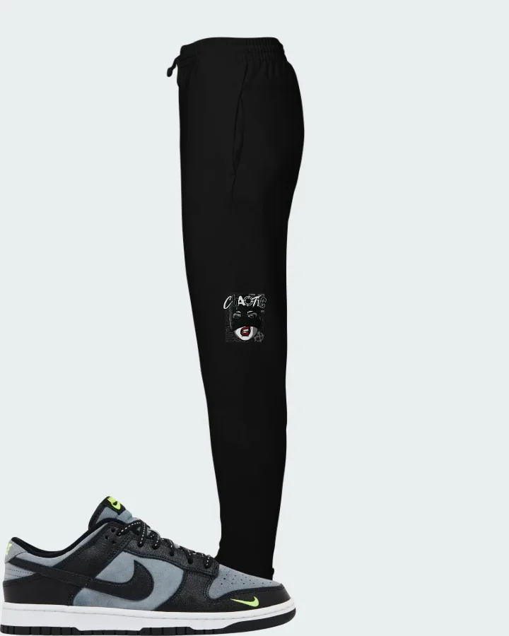 Nike Dunk Low Black Grey Green Strike Matching Joggers