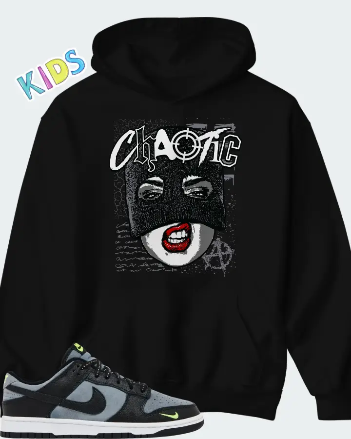 Nike Dunk Low Black Grey Green Strike Matching Kid's Hoodie
